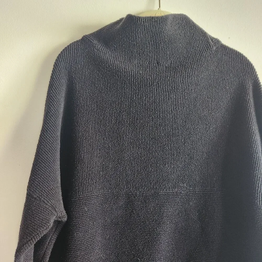 Free People Ottoman Slouchy Black Turtleneck Sweater Size M chunky oversized